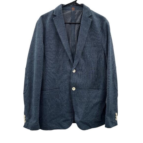 Zara Navy Blue Long Sleeve Two Button Double Lapel Suit Blazer Size‎ 40 - Picture 1 of 9